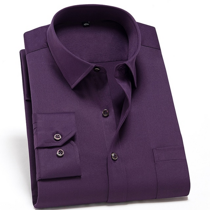 Herr Skjorta | Slimfit Elegant | Med Knappar | Sommar
