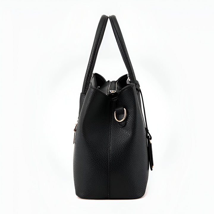 Damväska | Stor fyrkantig tote | Crossbody- och skuldra-väska | PU-läder