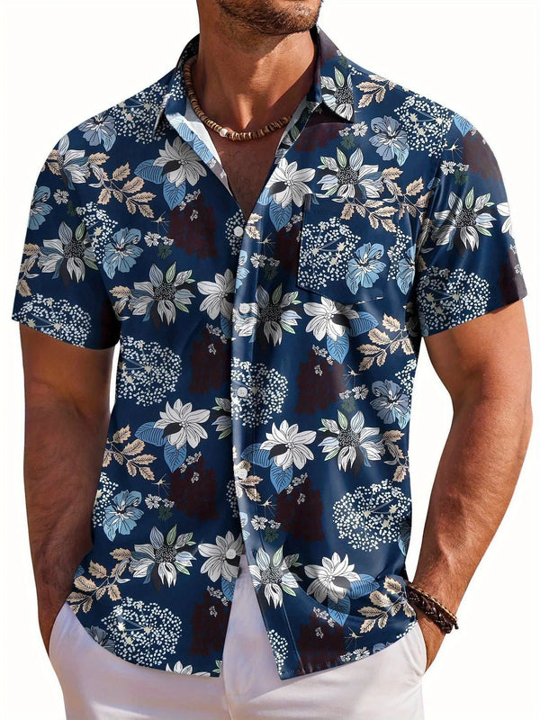 Herr Skjorta | Blommig | Kort ärm | Sommar