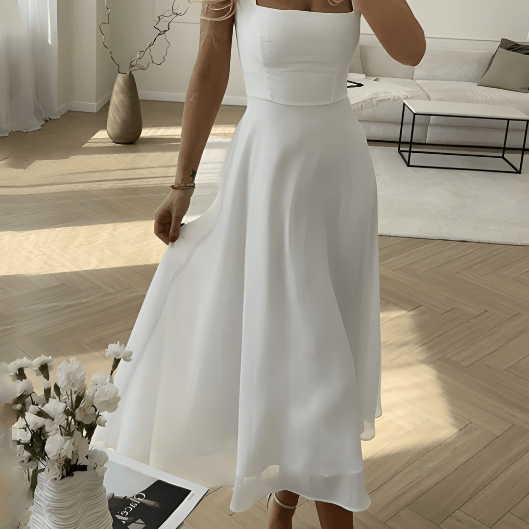 Klänning Midi | Elegant A-linje Midiklänning | Tidlös Design | Festklänning