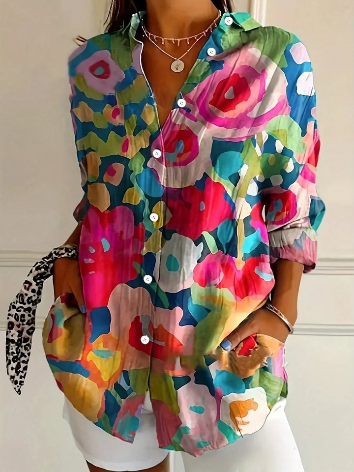 Dam Blus | Blommig | Långärmad | Sommar