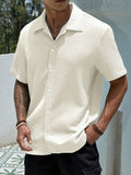 Herr Skjorta | Oversized | Med Knappar | Sommar