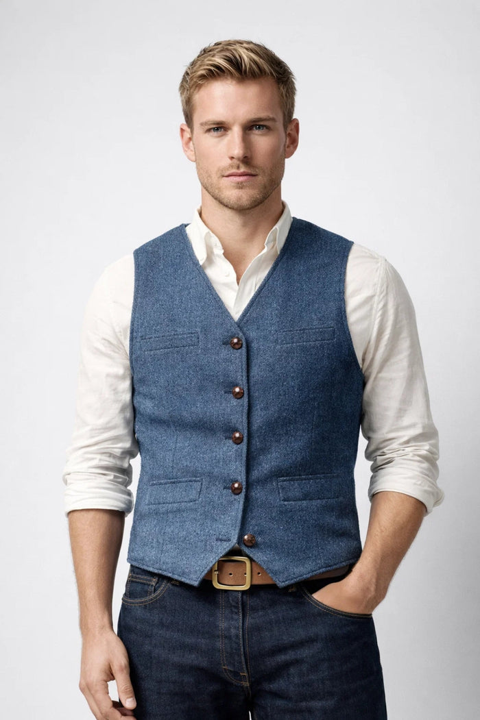 Herr Gilet | Slimfit | Med Knappar | Elegant