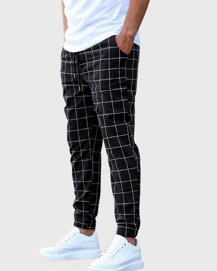 Herr Joggingbyxor Grid - Formstabil och bekväm
