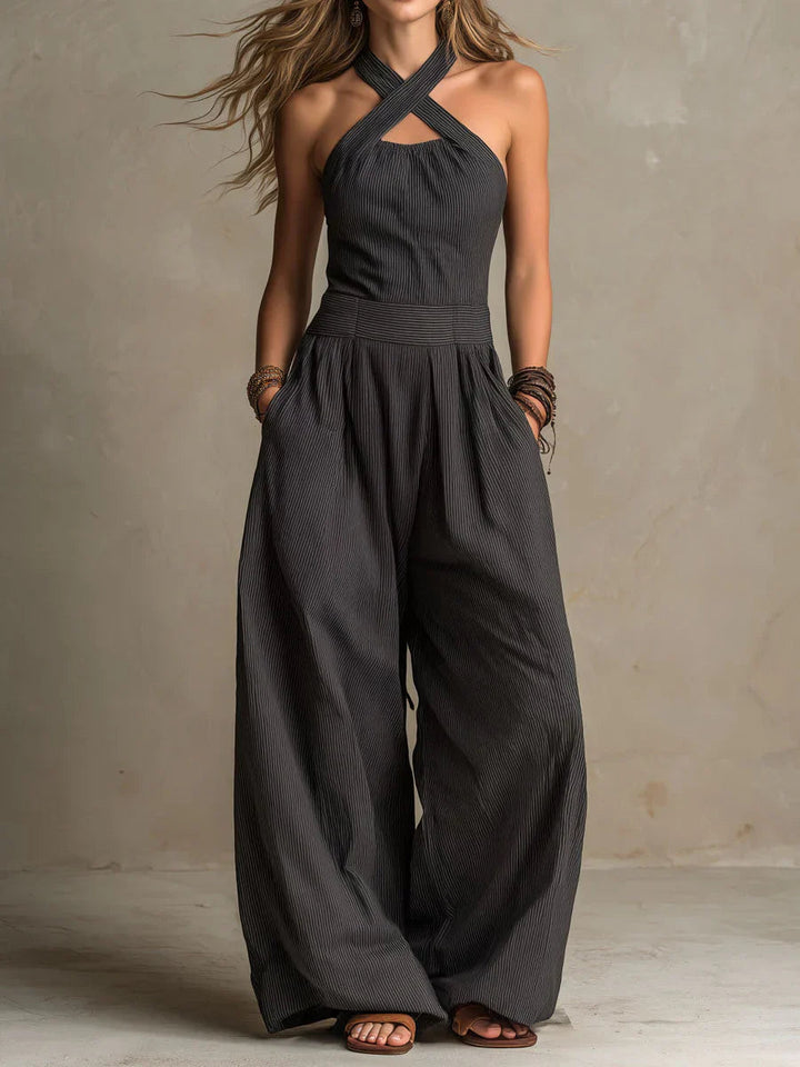 Dam Jumpsuit Linne Bomull - Elegant Korsett