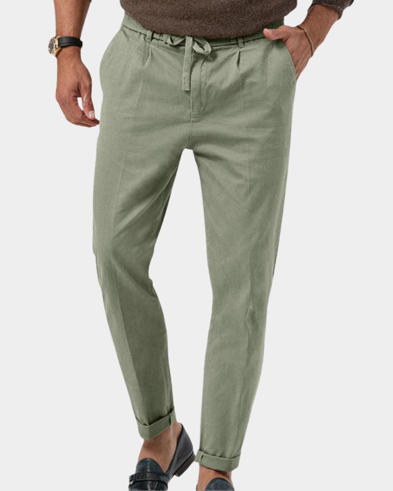 Herr Slim-Fit Bundfältbyxor - Klassisk elegans