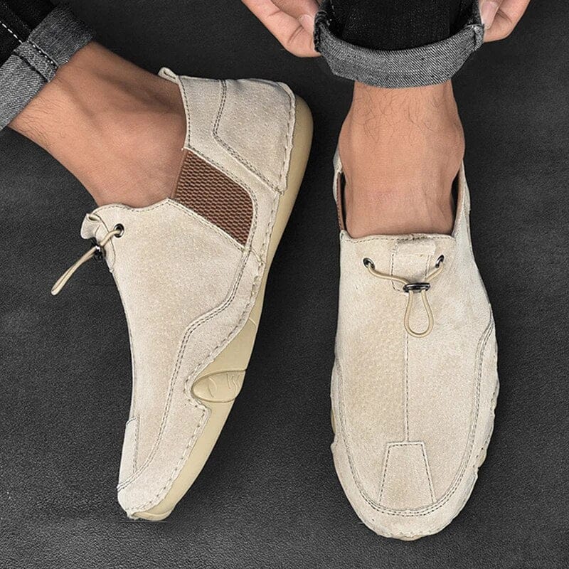 Herr Slip-On Skor med Elastisk Snöring - Bekväm Daglig Stil