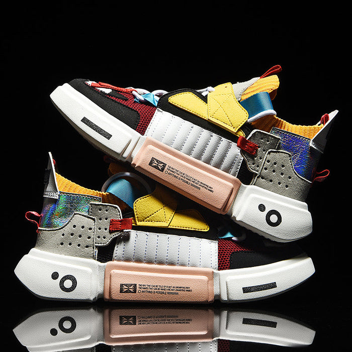 Herr Chunky Sneakers med Mesh och Tjock Sula