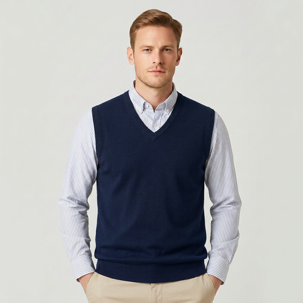 Herrtröja | Slim Fit | V-ringning | Ärmlös