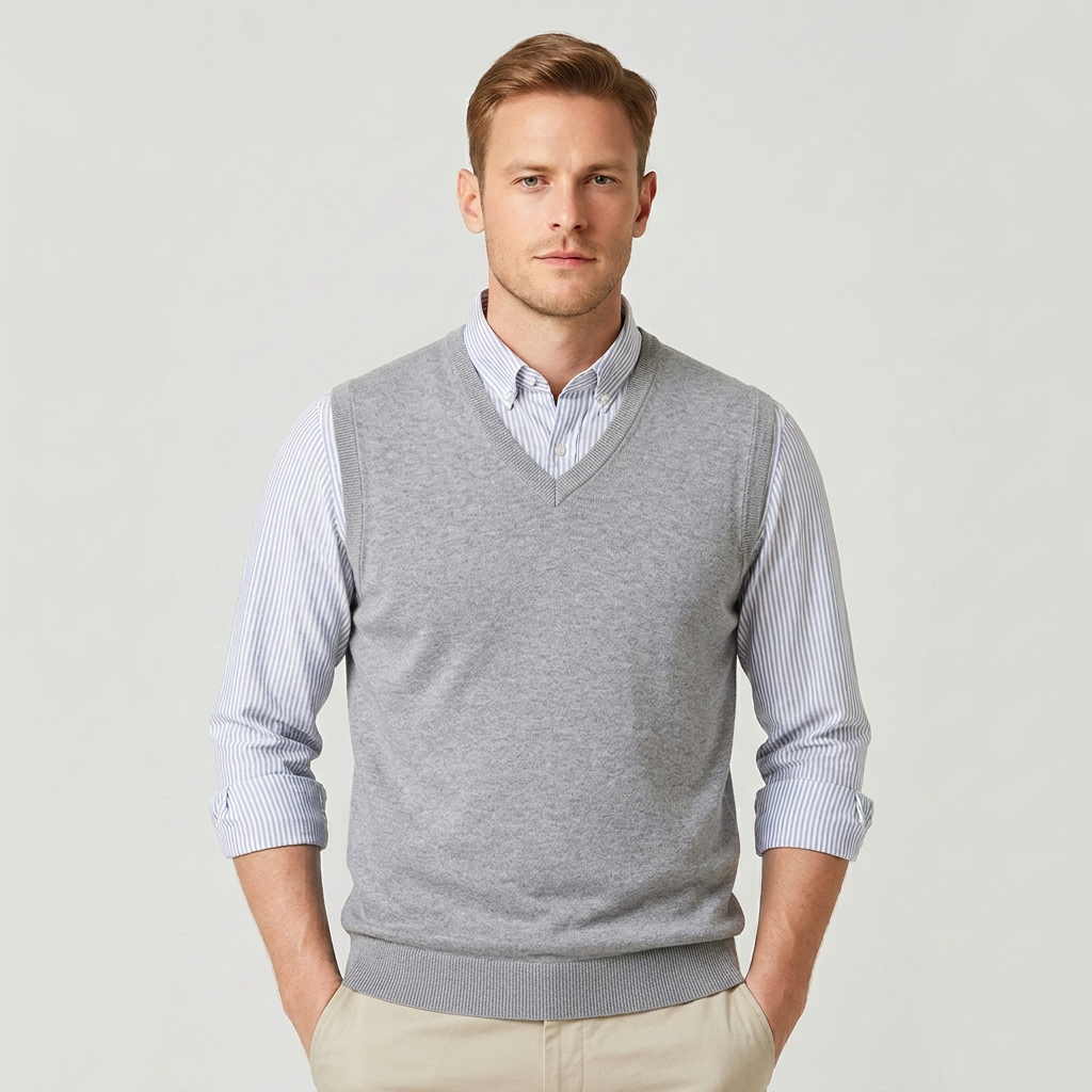 Herrtröja | Slim Fit | V-ringning | Ärmlös