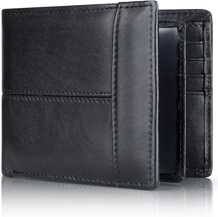 Herr Plånbok Läder RFID-skydd Bifold 16 Kortplatser